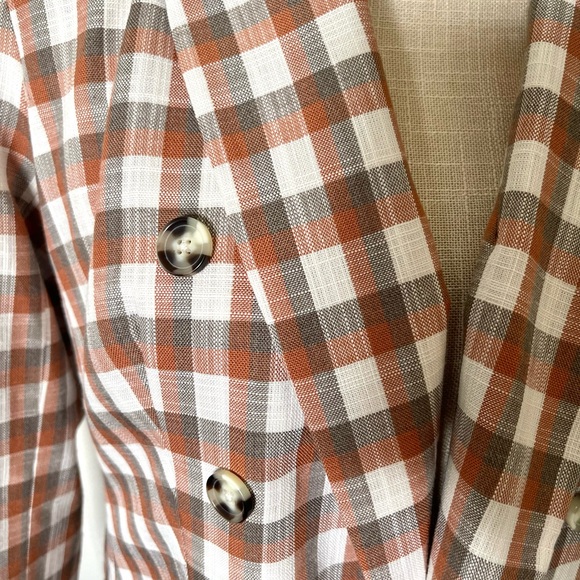 Nine West Women’s Brown and White Checkered Blazer - Picture 8 of 12
